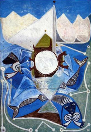 Pablo Picasso, Ulisse e le sirene, 1947. Dal sito http://www.corriere.it/la-lettura/