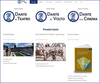 L’annuncio della presentazione del libro nella pagina del sito Dante 750